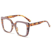 Yvette Popular Rectangle Glasses Frames Rectangle Frames Southood C6 purple leopard